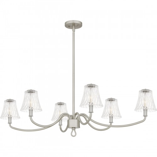 quoizel McKinney 6-Light Brushed Nickel Linear Chandelier