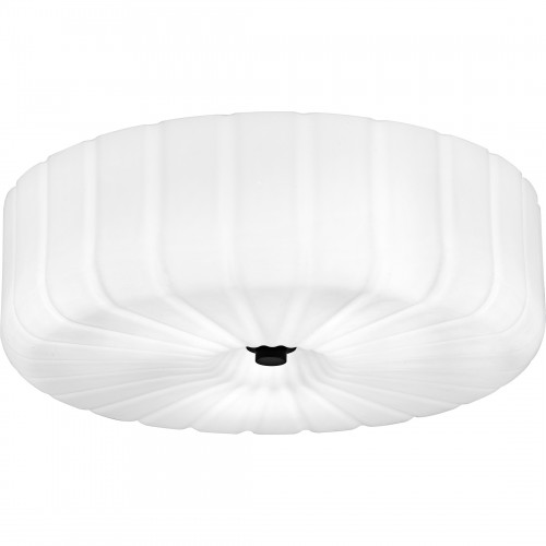 quoizel Oberman 3-Light Flush Mount with Interchangeable Matte Black Brushed Nickel and Brushed Gold Knobs