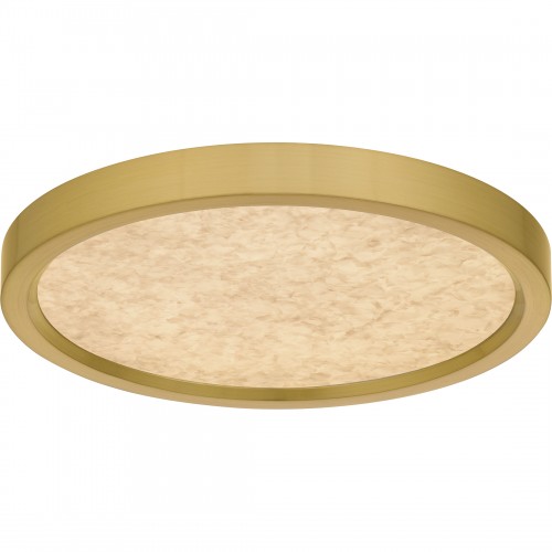 quoizel Outskirts Integrated LED Brushed Gold Flush Mount with CCT Switch