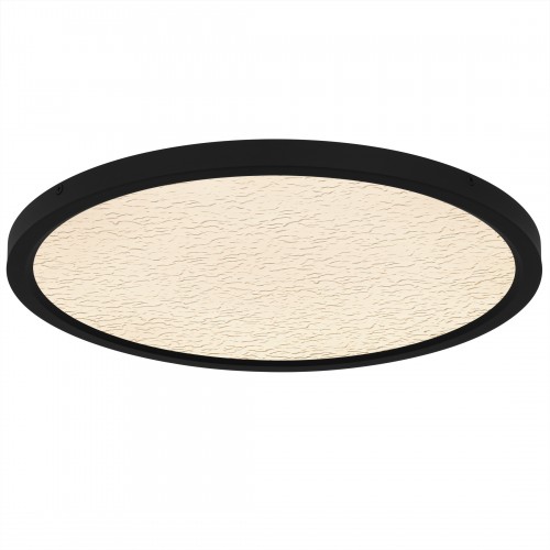 quoizel Outskirts Integrated LED Earth Black Flush Mount with CCT Switch