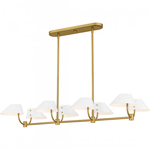 Quoizel Penley 6-Light Brushed Gold Linear Chandelier