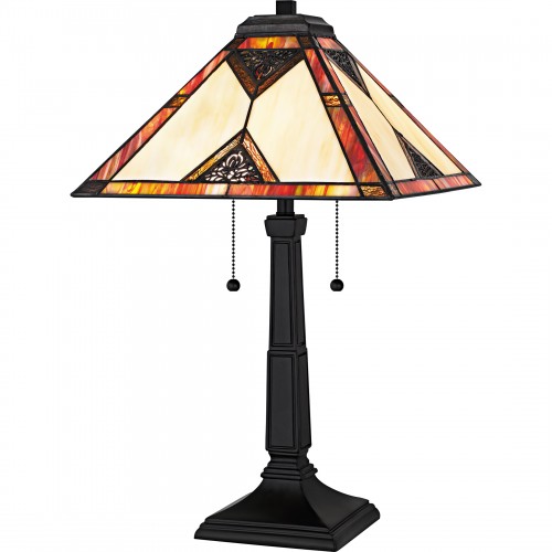 Quoizel Aiden 2-Light Matte Black Table Lamp
