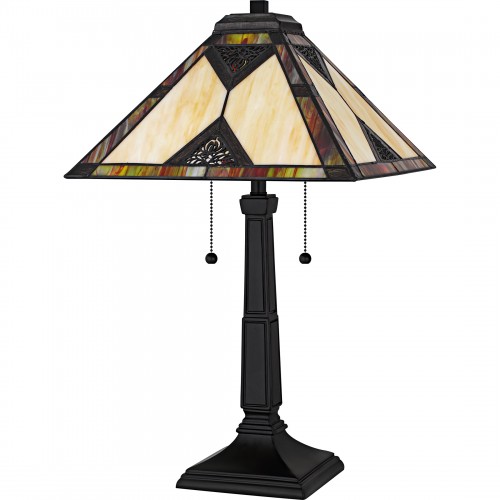 Quoizel Aiden 2-Light Matte Black Table Lamp
