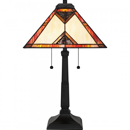 Quoizel Aiden 2-Light Matte Black Table Lamp