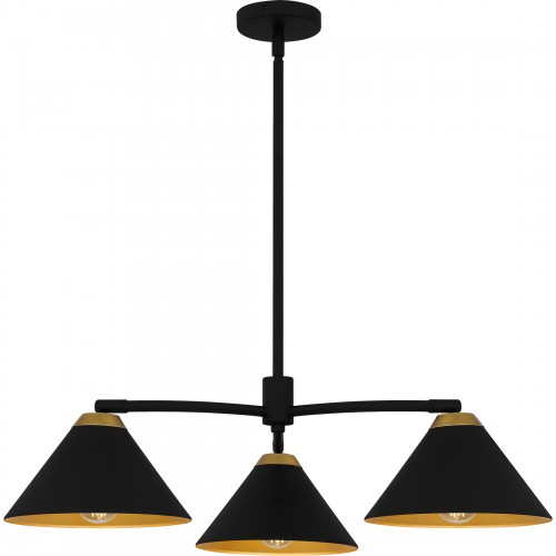 Quoizel Alscott 3-Light Matte Black Chandelier