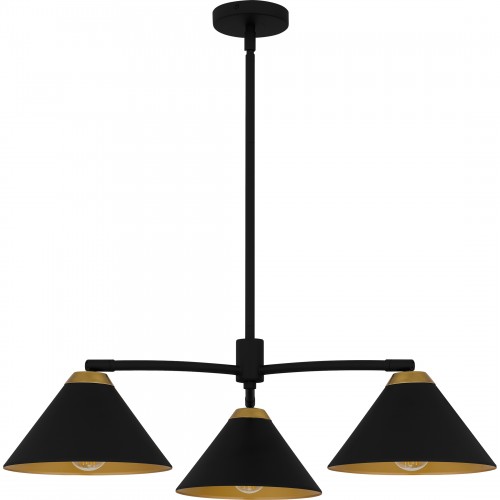 Quoizel Alscott 3-Light Matte Black Chandelier
