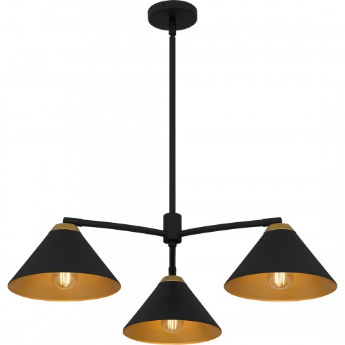 Quoizel Alscott 3-Light Matte Black Chandelier