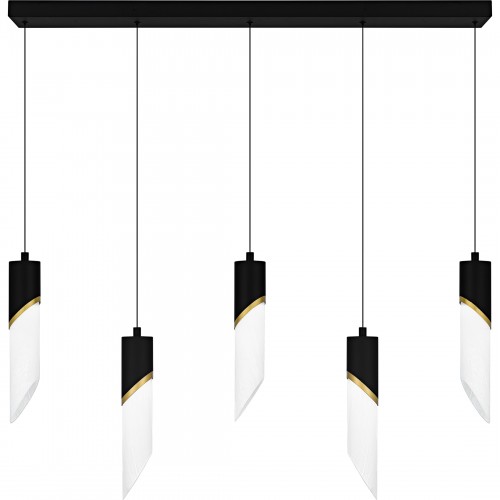 quoizel Alys 2-Light Matte Black Linear Chandelier