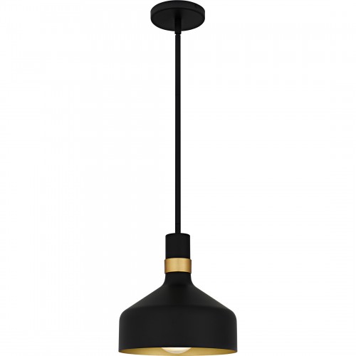 quoizel Arbor 1-Light Matte Black Mini Pendant