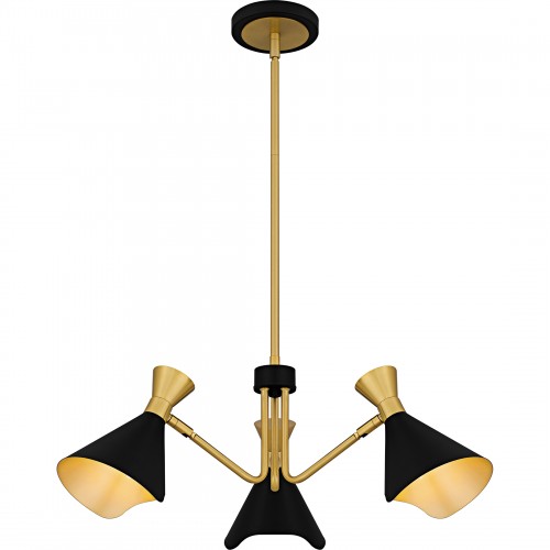 Quoizel Arden 3-Light Matte Black Chandelier