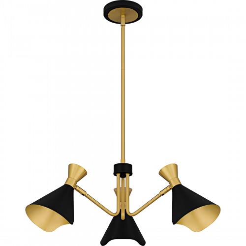 Quoizel Arden 3-Light Matte Black Chandelier