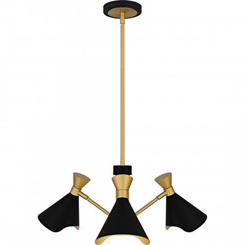 Quoizel Arden 3-Light Matte Black Chandelier