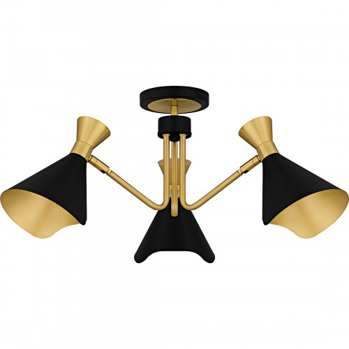 Quoizel Arden 3-Light Matte Black Semi-Flush Mount