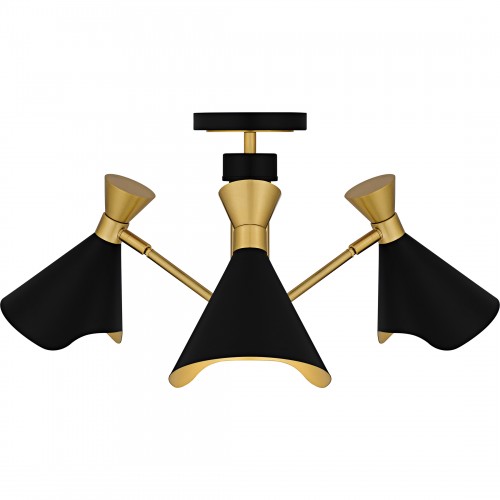 Quoizel Arden 3-Light Matte Black Semi-Flush Mount