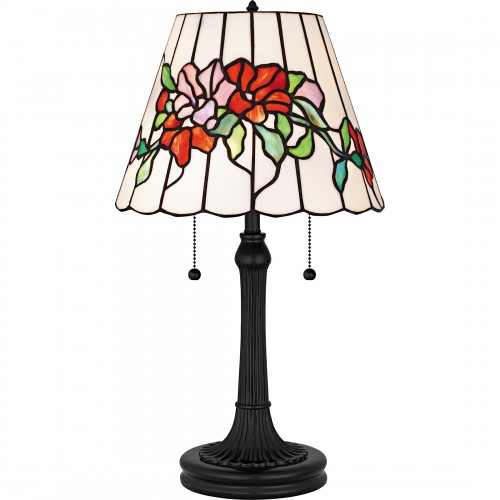 quoizel Aurora 2-Light Matte Black Table Lamp