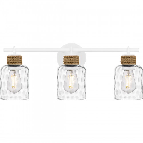 quoizel Baltic 3-Light Matte White Bath Light