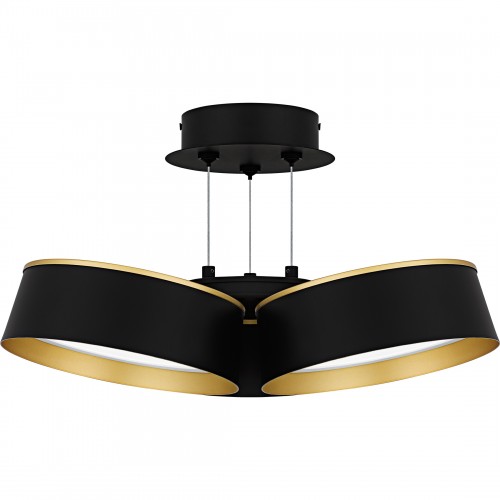 Quoizel Byrnes Matte Black Semi-Flush Mount