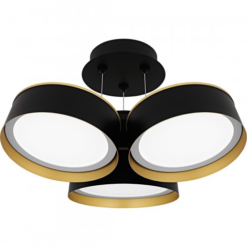 quoizel Byrnes Matte Black Semi-Flush Mount