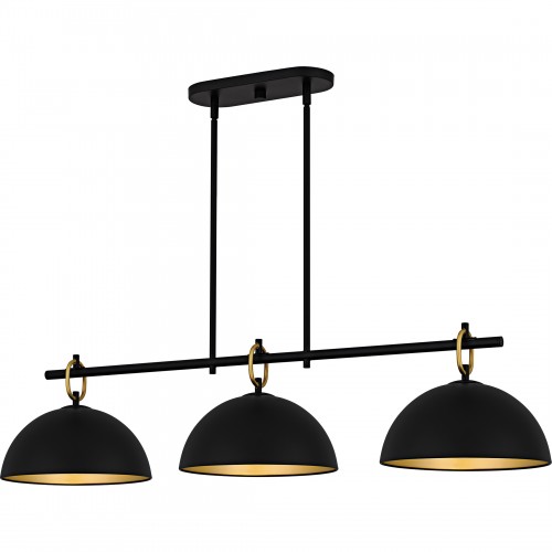 Quoizel Cleo 3-Light Matte Black Linear Chandelier