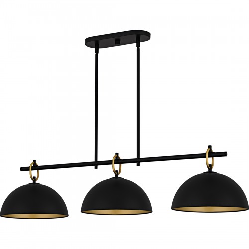 Quoizel Cleo 3-Light Matte Black Linear Chandelier