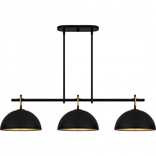 Quoizel Cleo 3-Light Matte Black Linear Chandelier