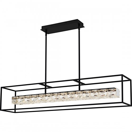 quoizel Dazzle Matte Black Linear Chandelier
