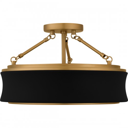 Quoizel Dylan 3-Light Matte Black Semi-Flush Mount