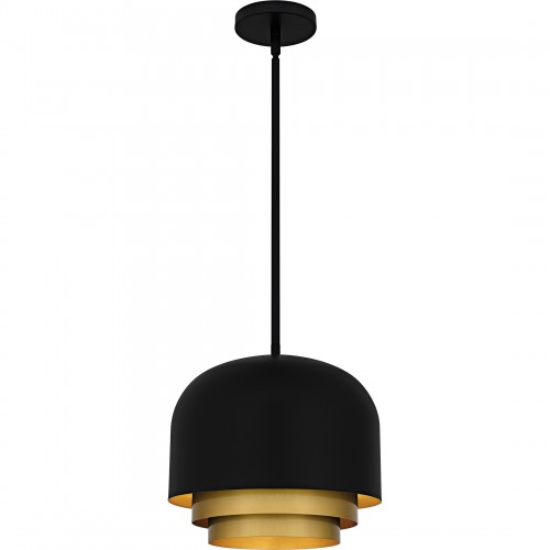 quoizel Frankie 3-Light Matte Black Pendant