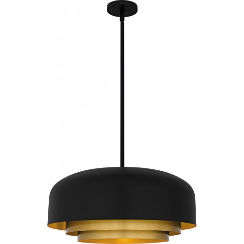 quoizel Frankie 4-Light Matte Black Pendant
