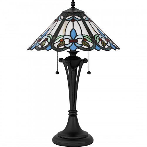 Quoizel Giles 2-Light Matte Black Table Lamp