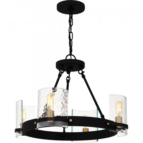 quoizel Gloucester 4-Light Matte Black Chandelier