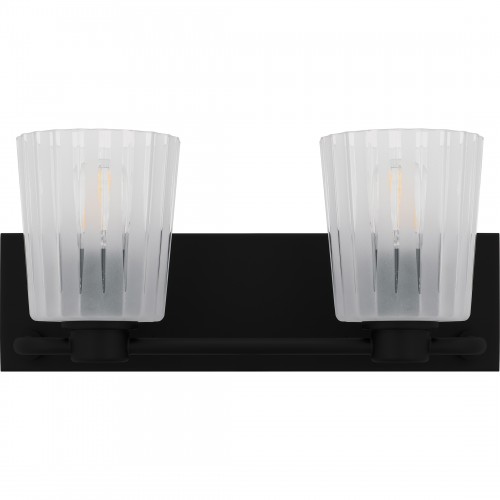 Quoizel Gray 2-Light Matte Black Bath Light