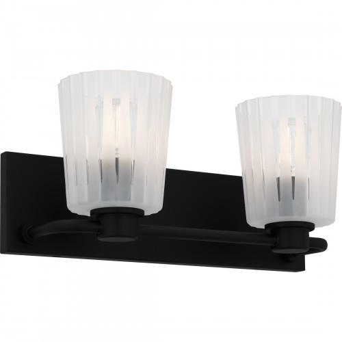 Quoizel Gray 2-Light Matte Black Bath Light