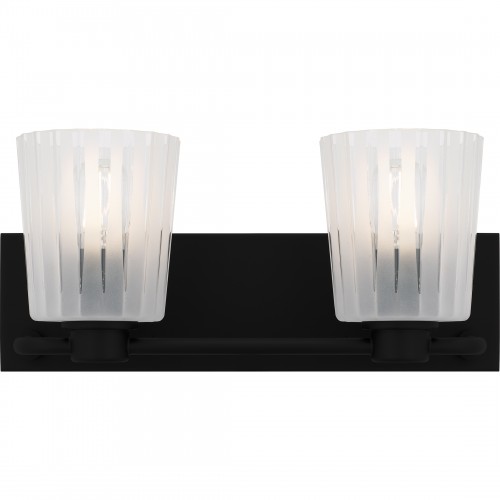 quoizel Gray 2-Light Matte Black Bath Light