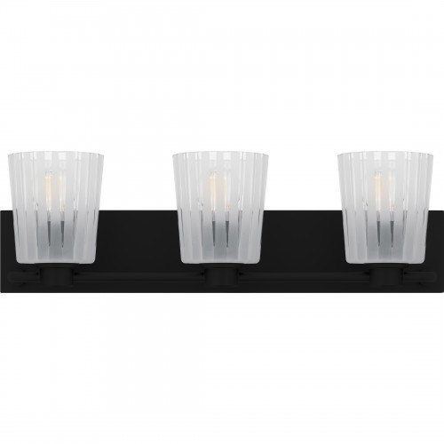 Quoizel Gray 3-Light Matte Black Bath Light