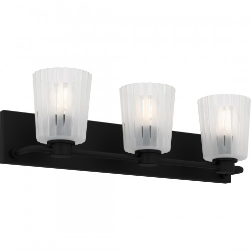 Quoizel Gray 3-Light Matte Black Bath Light