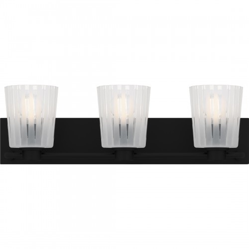 quoizel Gray 3-Light Matte Black Bath Light