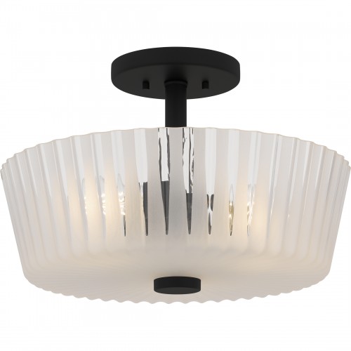 Quoizel Gray 3-Light Matte Black Semi-Flush Mount