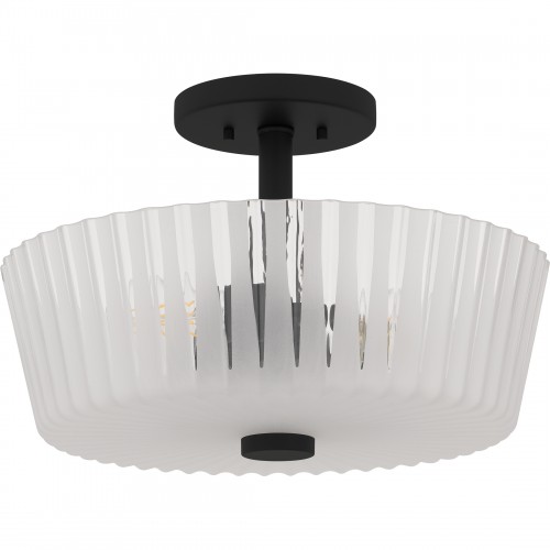 Quoizel Gray 3-Light Matte Black Semi-Flush Mount