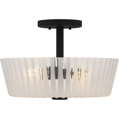 Quoizel Gray 3-Light Matte Black Semi-Flush Mount