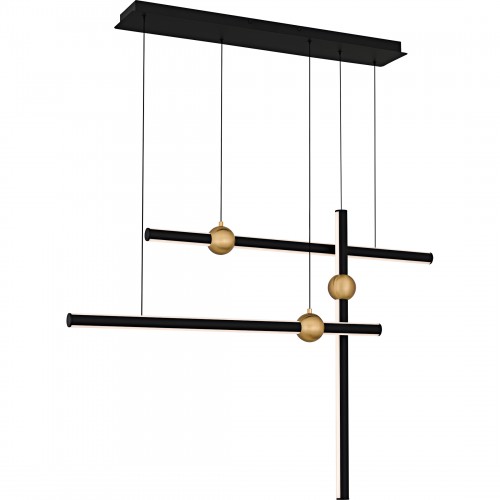 quoizel Harvick Matte Black Linear Chandelier