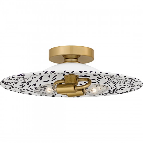 Quoizel Indigo 2-Light Light Gold Flush Mount