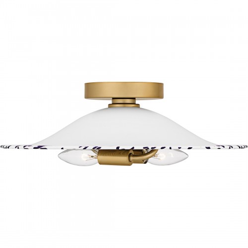 Quoizel Indigo 2-Light Light Gold Flush Mount