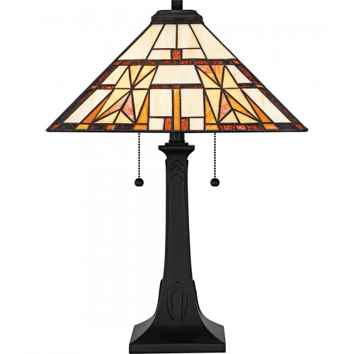 Quoizel Kaylor 2-Light Matte Black Table Lamp