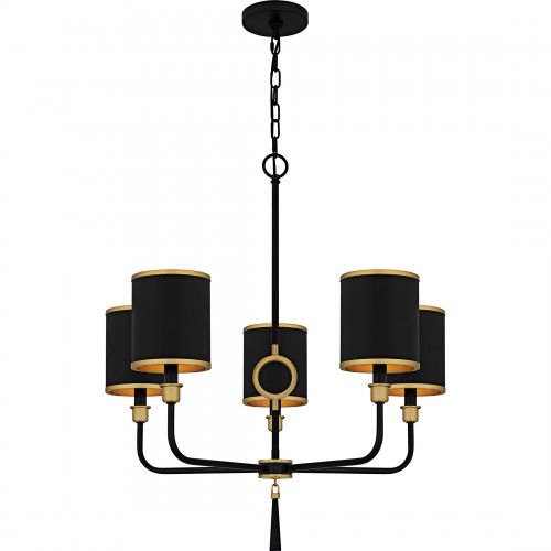 Quoizel Lockery 5-Light Matte Black Chandelier