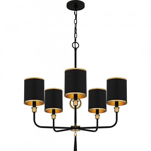 Quoizel Lockery 5-Light Matte Black Chandelier