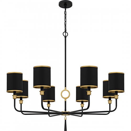 Quoizel Lockery 8-Light Matte Black Chandelier