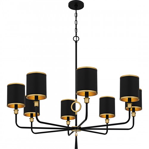 Quoizel Lockery 8-Light Matte Black Chandelier