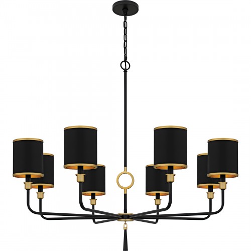 quoizel Lockery 8-Light Matte Black Chandelier