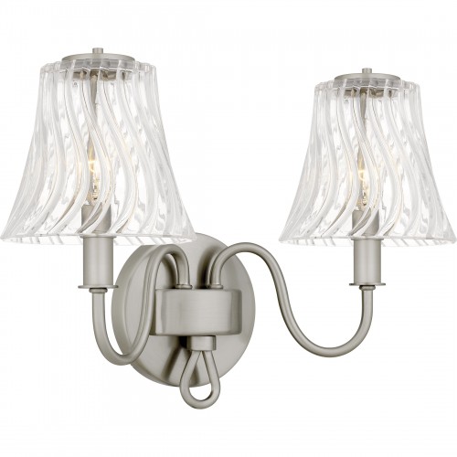 Quoizel McKinney 2-Light Brushed Nickel Bath Light